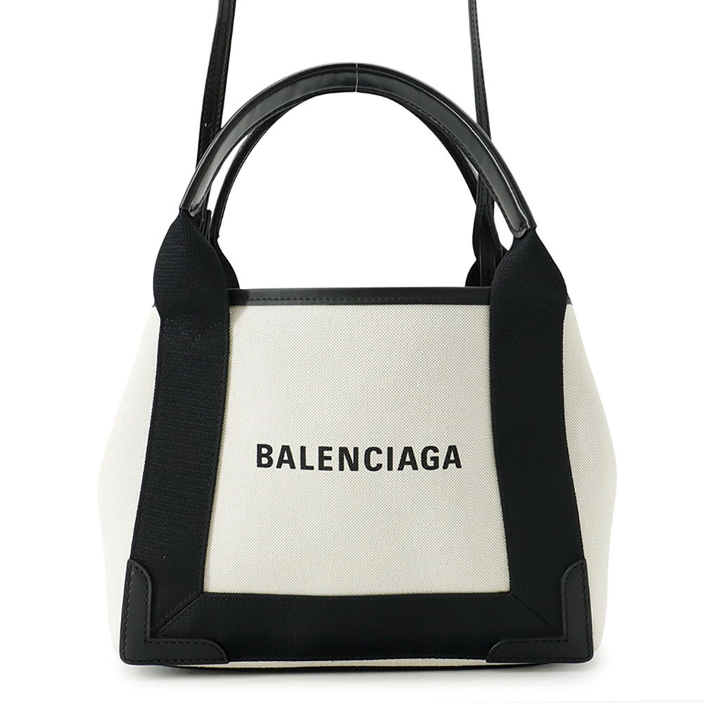 Balenciaga Handbag Navy Blue Cabas bag Pouch Clutch black white